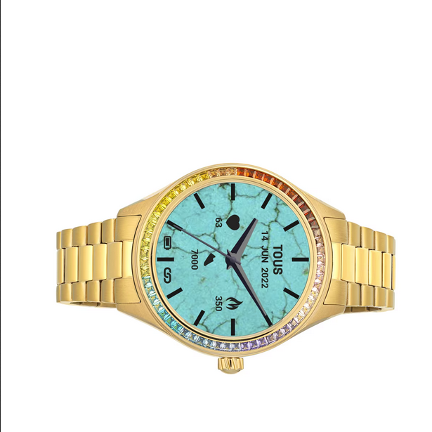 Reloj smartwatch con brazalete de acero IPG dorado D-Connect